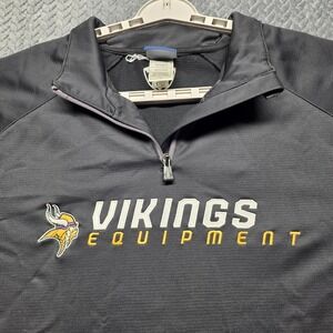 Reebok‎ NFL On Field Minnesota Vikings Equipment 1/4 Zip Pullover Men's L Black